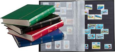 Classeur DIN A4 60 pages noires pour timbres avec bandes rhodoïd