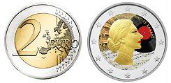 Commémorative 2 euros Grèce 2023 UNC en couleur type E - Maria Callas