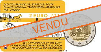 Commémorative 2 euros Slovaquie 2023 BU Coincard - 200 ans de la poste à cheval