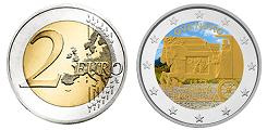 Commémorative 2 euros Slovaquie 2023 UNC en couleur type A - 200 ans de la poste à cheval