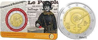 Commémorative 2 euros Belgique 2023 BU Coincard Française - Suffrage Universel des Femmes