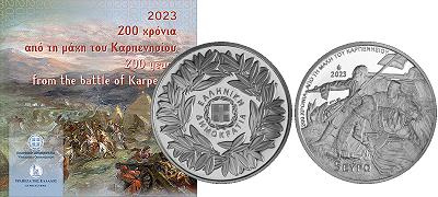 Commémorative 5 euros Grèce 2023 sous blister - 200 ans de la bataille de Karpenisi
