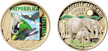 Commémorative 5 euros Italie 2023 Belle Epreuve - Éléphant