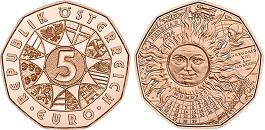 Commémorative 5 euros Cuivre Autriche 2024 UNC - Heureuse année bissextile