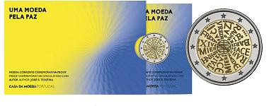 Commémorative 2 euros Portugal 2023 BE - Pièce pour la Paix