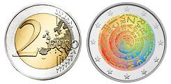 Commémorative 2 euros Portugal 2023 UNC en couleur type D - Pièce pour la Paix