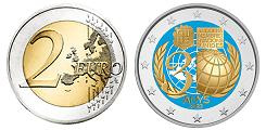 Commémorative 2 euros Andorre 2023 UNC en couleur type B - Entrée à l'ONU