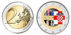 Commémorative 2 euros Croatie 2023 UNC en couleur type C - Adhésion à l'UE