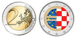 Commémorative 2 euros Croatie 2023 UNC en couleur type D - Adhésion à l'UE