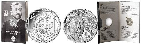 Commémorative 10 euros Argent 100 ans de Gustave Eiffel 2023 - Monnaie de Paris