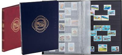 Classeur DIN 32 pages noires pour timbres avec bandes rhodoïd