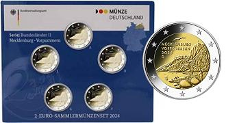 Commémorative 2 euros Allemagne 2024 BU Coincard - Mecklembourg - 5 ateliers