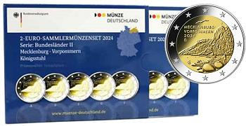 Commémorative 2 euros Allemagne 2024 BE Coincard - Mecklembourg - 5 ateliers