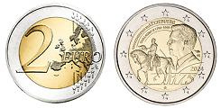 Commémorative 2 euros Luxembourg 2024 UNC - Mort du Grand-Duc Guillaume II