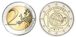Commémorative 2 euros Luxembourg 2024 UNC - 100 ans des Francs Lux