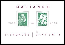 Marianne l'engagée/de l'avenir 2024 - bloc de 2 timbres