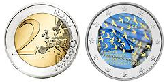 Commémorative 2 euros Belgique 2024 UNC en couleur type B - Présidence de l'UE