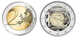 Commémorative 2 euros Luxembourg 2024 UNC couleur type A - 100 ans des Francs Lux