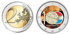 Commémorative 2 euros Luxembourg 2024 UNC couleur type B - 100 ans des Francs Lux