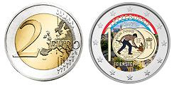 Commémorative 2 euros Luxembourg 2024 UNC couleur type C - 100 ans des Francs Lux