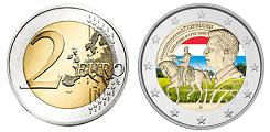Commémorative 2 euros Luxembourg 2024 UNC couleur type B - Grand-Duc Guillaume II