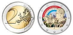 Commémorative 2 euros Luxembourg 2024 UNC couleur type C - Grand-Duc Guillaume II