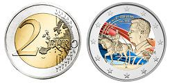 Commémorative 2 euros Luxembourg 2024 UNC couleur type D - Grand-Duc Guillaume II