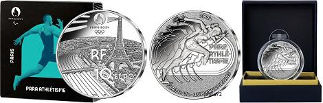 Commémorative 10 euros Argent Sport Para Athlétisme France 2024 BE - Monnaie de Paris