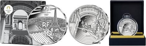 Commémorative 10 euros Argent Arc de Triomphe France 2024 BE - Monnaie de Paris