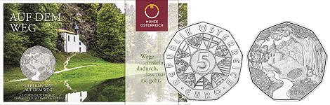 Commémorative 5 euros Argent Autriche 2024 BU - En chemin