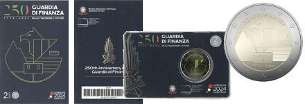 Commémorative 2 euros Italie 2024 BU Coincard - 250 ans du Garde des Finances