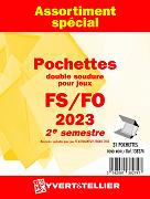 Assortiment de 31 Pochettes Yvert et Tellier double soudures fond noir pour timbres gommés - 2ème Semestre 2023
