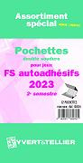 Assortiment de 12 Pochettes Yvert et Tellier double soudures fond noir pour timbres autoadhésifs - 2ème Semestre 2023