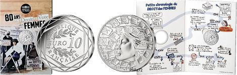 Commémorative 10 euros Argent Droit de vote des femmes 2024 - Monnaie de Paris
