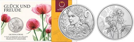 Commémorative 10 euros Argent Autriche 2024 BU - La Pivoine