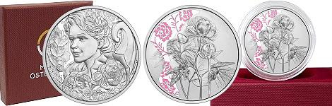 Commémorative 10 euros Argent Autriche 2024 BE - La Pivoine