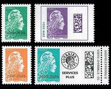 Série Marianne l'engagée surchargée 2024 - 4 timbres provenant de feuilles gommés