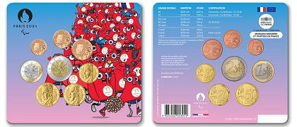 Coffret série monnaies euro France miniset 2024 BU - Mascotte Paralympiques (en prévente)