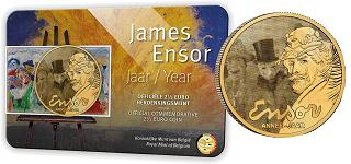 Commémorative 2.50 euros Belgique 2024 BU Coincard version Flamande - James Ensor NFT aléatoire (en prévente)