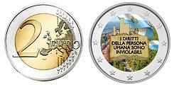 Commémorative 2 euros Saint-Marin 2024 UNC en couleur type C - Droits des citoyens (en prévente)