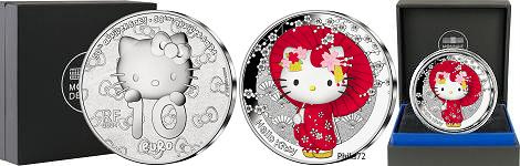 Commémorative 10 euros Argent Hello Kitty Japon 2024 Belle Epreuve - Monnaie de Paris (en prévente)