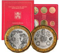 Coffret série monnaies euros Vatican 2024 BU Edition spéciale - Armoiries du Pape François avec 5 euros bimétallique (en prévente)