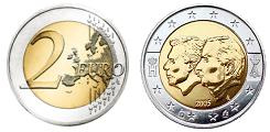 Commémorative 2 euros Belgique 2005 UNC - Renouvellement de l'union économique