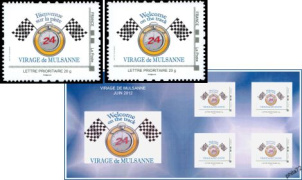 Collector Prestige IDT Virage de Mulsanne Bilingue 2012 tirage autoadhésif - bloc 4 timbres TVP 20g - lettre prioritaire