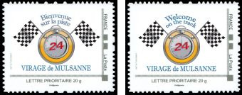 Paire IDT Virage de Mulsanne Bilingue 2012 tirage autoadhésif - TVP 20g - lettre prioritaire provenant du collector