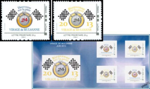 Collector Prestige IDT Virage de Mulsanne Bienvenue sur la piste 2013 tirage autoadhésif - bloc 4 timbres TVP 20g - lettre prioritaire