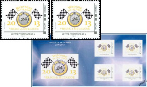 Collector Prestige IDT Virage de Mulsanne Bilingue 2013 tirage autoadhésif - bloc 4 timbres TVP 20g - lettre prioritaire
