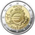 Commémorative commune 2 euros Malte 2012 UNC - 10 ans de l'Euro