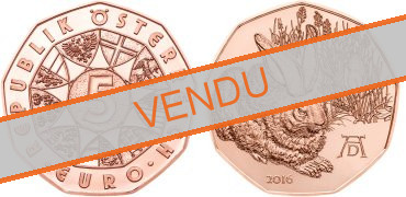 Commémorative 5 euros Cuivre Autriche 2016 UNC - Le lièvre de Pâques