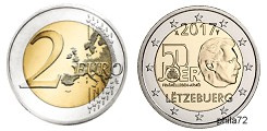 Commémorative 2 euros Luxembourg 2017 UNC - 50 ans du volontariat de l'armée luxembourgeoise 